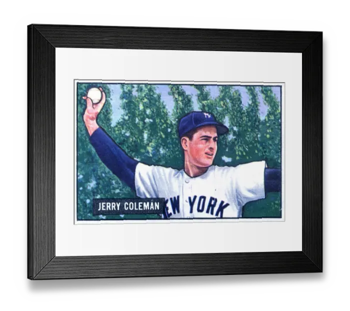 Framed Print : Baseball Card Of Jerry Coleman Framed Print : Baseball Card Of Jerry Coleman