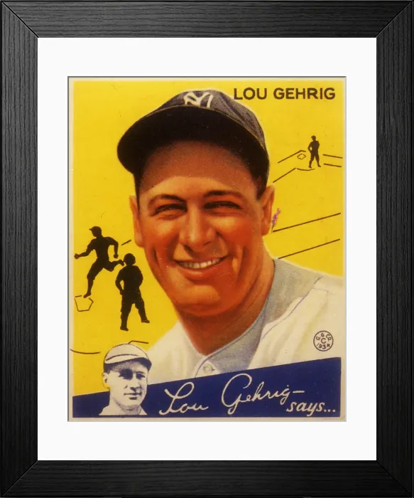 Framed Print : Gehrig Bubble Gum Card