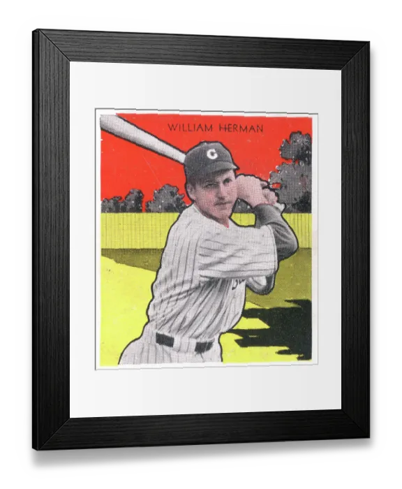 Framed Print : Gum Card Of Billy Herman Framed Print : Gum Card Of Billy Herman