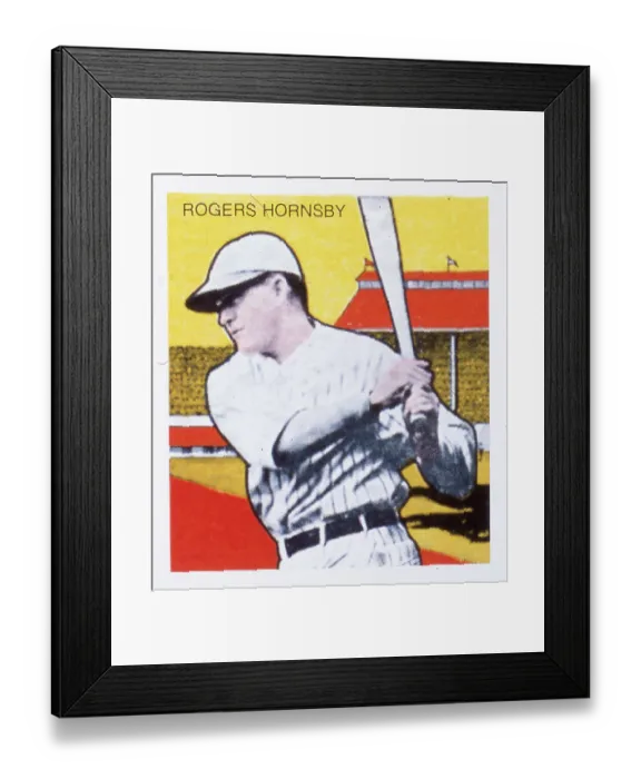 Framed Print : Rogers Hornsby Baseball Card
