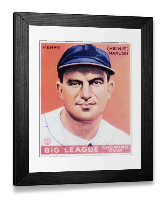Framed Print : Heinie Manush Gum Card Framed Print : Heinie Manush Gum Card