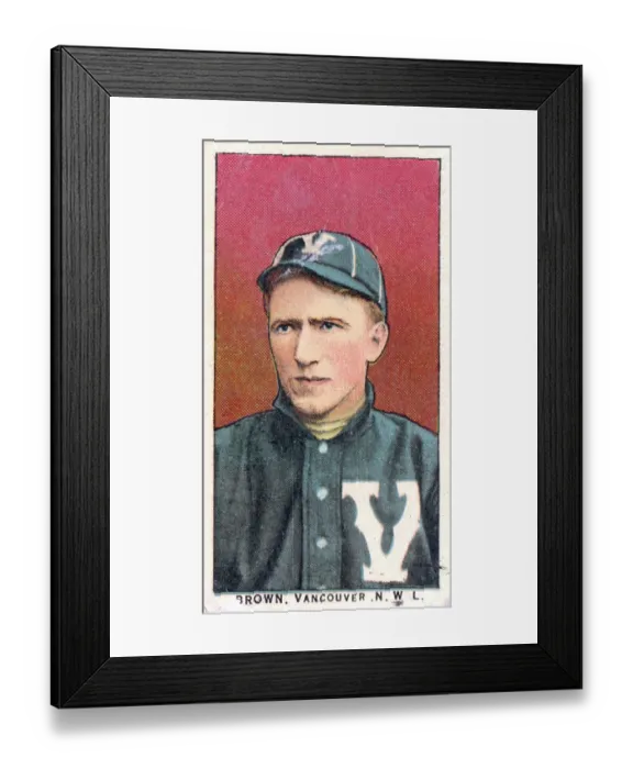 Framed Print : Bob Brown Baseball Card