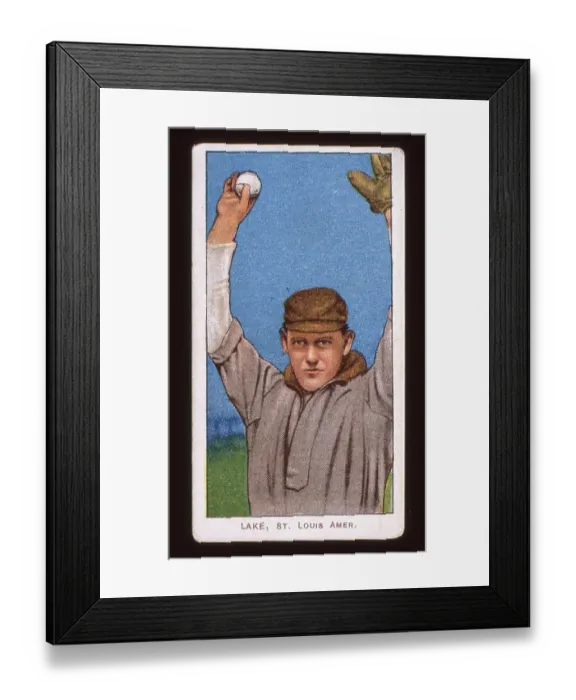 Framed Print : Joe Lake Baseball Card Framed Print : Joe Lake Baseball Card