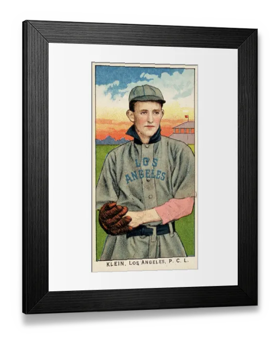 Framed Print : Eddie Klein Baseball Card