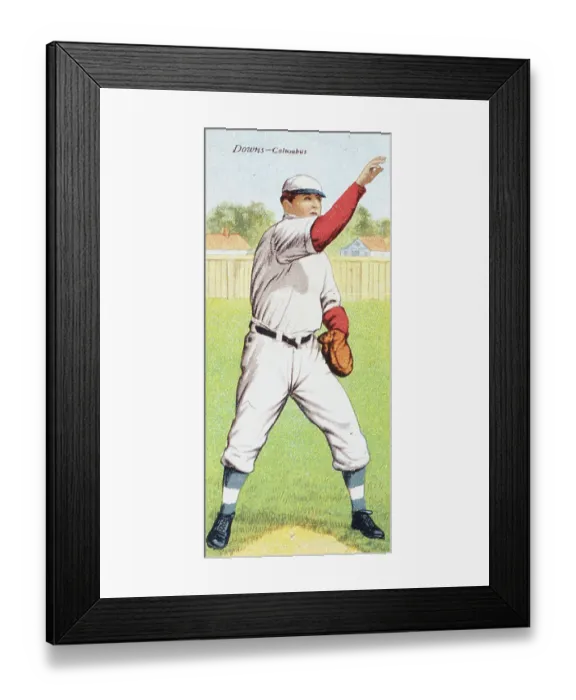 Framed Print : Red Downs Baseball Card Framed Print : Red Downs Baseball Card