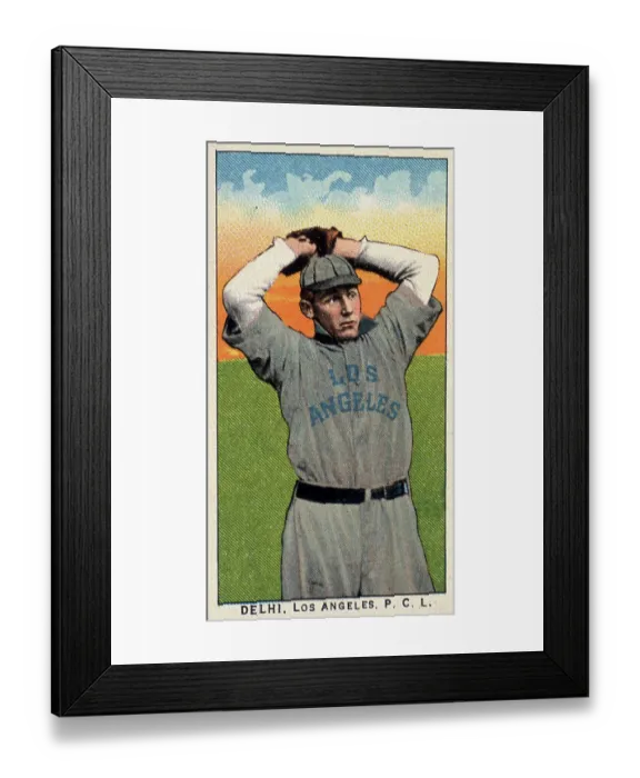 Framed Print : Flame Delhi Baseball Card Framed Print : Flame Delhi Baseball Card