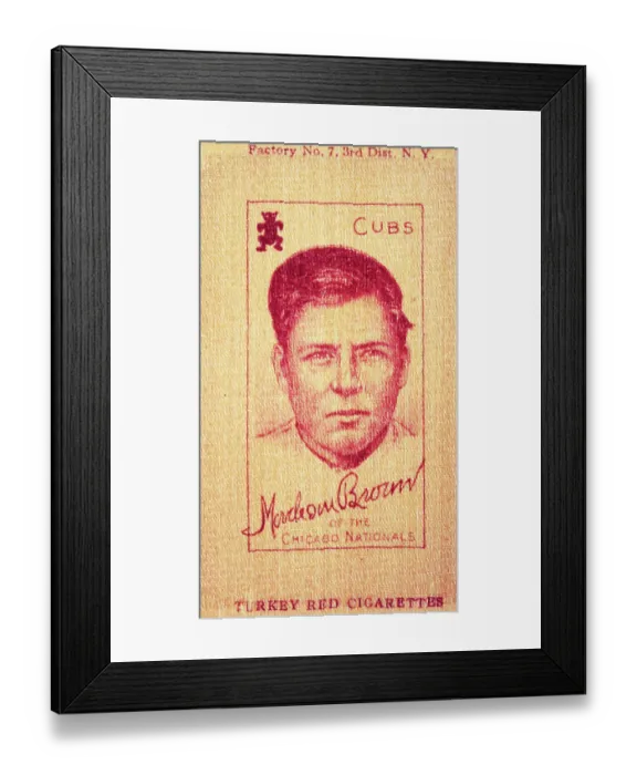 Framed Print : Mordecai Brown Cigarette Silk Framed Print : Mordecai Brown Cigarette Silk