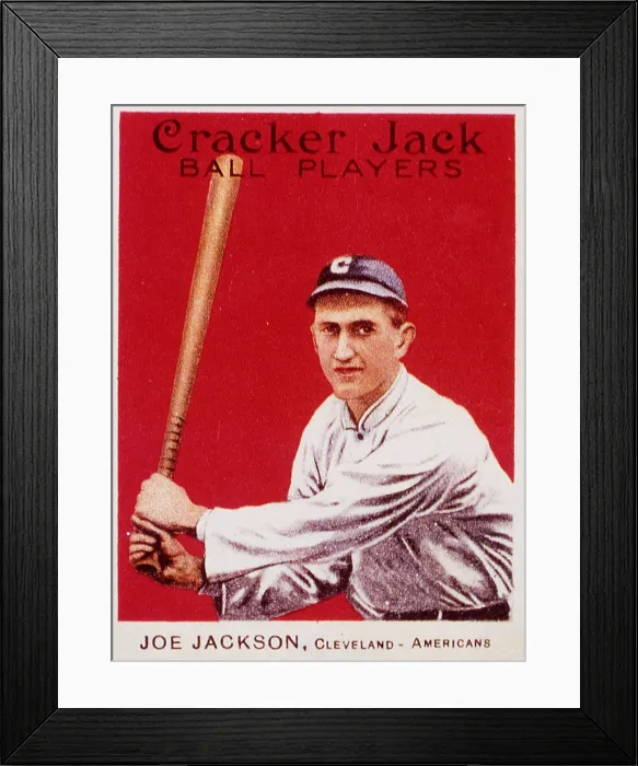 Framed Print : Joe Jackson Cracker Jack Card