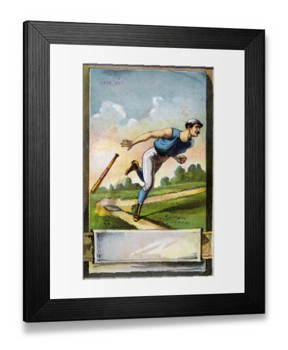 Framed Print : Base Hit Score Card Framed Print : Base Hit Score Card