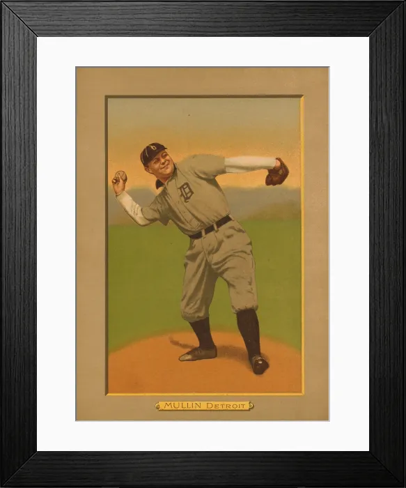 Framed Print : Baseball Card Titled Mullin - Detroit Framed Print : Baseball Card Titled Mullin - Detroit