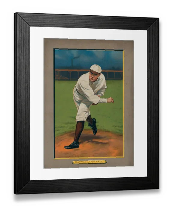 Framed Print : Baseball Card Titled Raymond - N.Y. Nat'l Framed Print : Baseball Card Titled Raymond - N.Y. Nat'l
