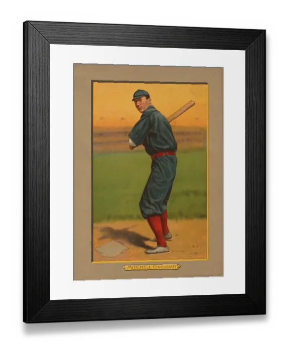 Framed Print : Baseball Card Titled Mitchell - Cincinnati Framed Print : Baseball Card Titled Mitchell - Cincinnati