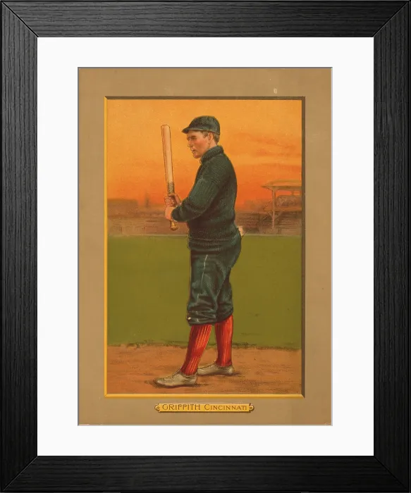 Framed Print : Baseball Card Titled Griffith - Cincinnati Framed Print : Baseball Card Titled Griffith - Cincinnati