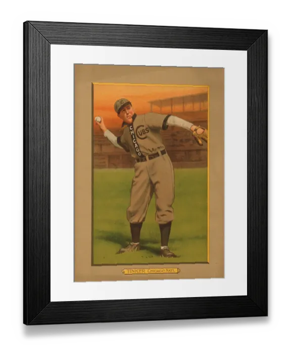 Framed Print : Baseball Card Titled Tinker - Chicago Nat'l Framed Print : Baseball Card Titled Tinker - Chicago Nat'l