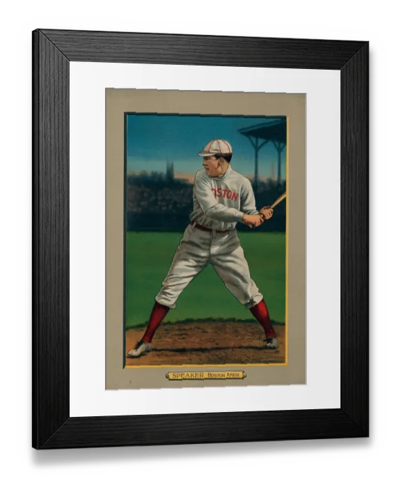 Framed Print : Baseball Card Titled Speaker - Boston Amer Framed Print : Baseball Card Titled Speaker - Boston Amer