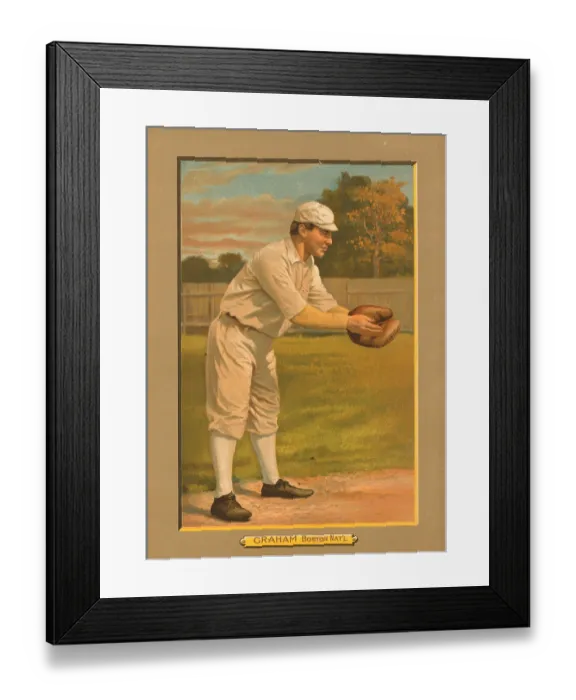 Framed Print : Baseball Card Titled Graham - Boston Nat'l Framed Print : Baseball Card Titled Graham - Boston Nat'l