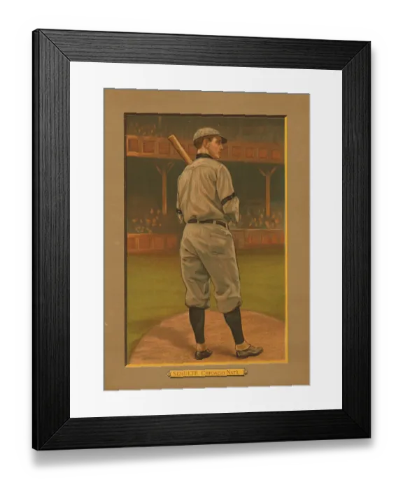 Framed Print : Baseball Card Titled Schulte - Chicago Nat'l