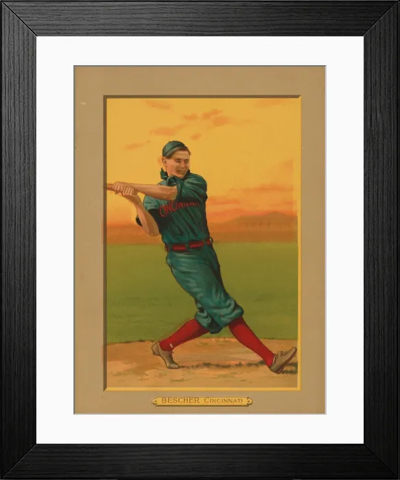 Framed Print : Baseball Card Titled Bescher - Cincinnati Framed Print : Baseball Card Titled Bescher - Cincinnati