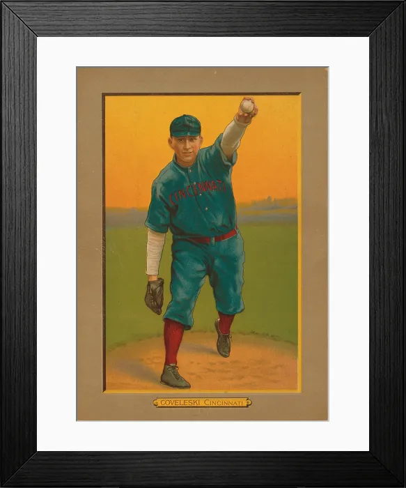 Framed Print : Baseball Card Titled Coveleski - Cincinnati Framed Print : Baseball Card Titled Coveleski - Cincinnati