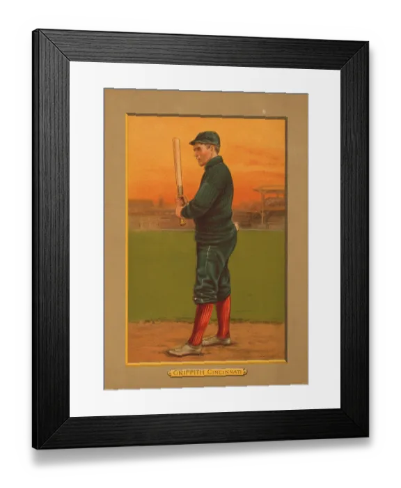 Framed Print : Baseball Card Titled Griffith - Cincinnati Framed Print : Baseball Card Titled Griffith - Cincinnati