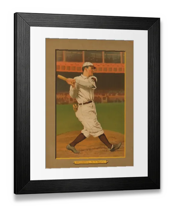 Framed Print : Baseball Card Titled Bridwell - N.Y. Nat'l Framed Print : Baseball Card Titled Bridwell - N.Y. Nat'l