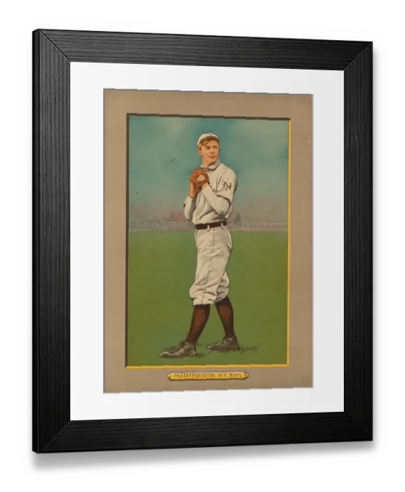 Framed Print : Baseball Card Titled Mathewson - N.Y. Nat'l