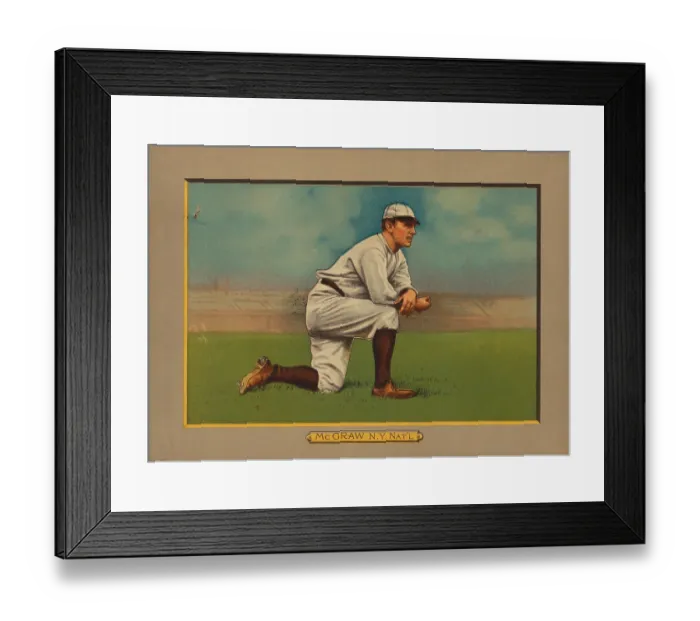 Framed Print : Baseball Card Titled McGraw - N.Y. Nat'l