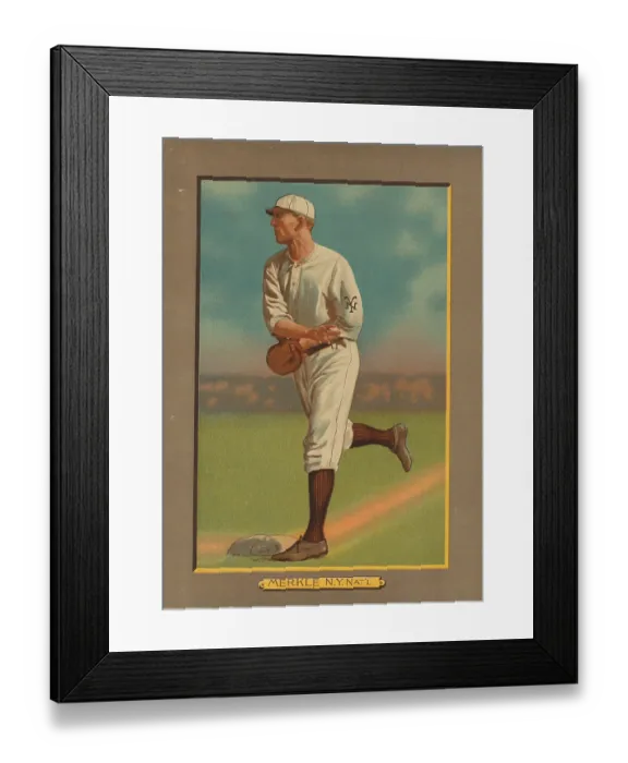 Framed Print : Baseball Card Titled Merkle - N.Y. Nat'l Framed Print : Baseball Card Titled Merkle - N.Y. Nat'l