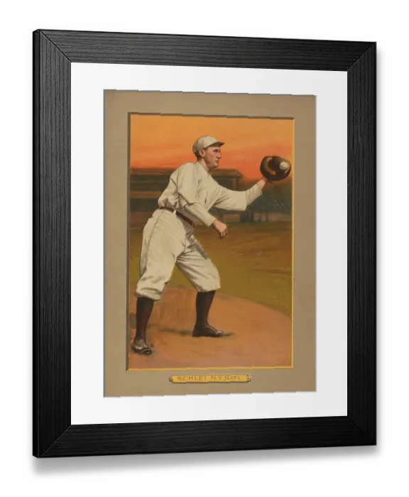 Framed Print : Baseball Card Titled Schlei - N.Y. Nat'l