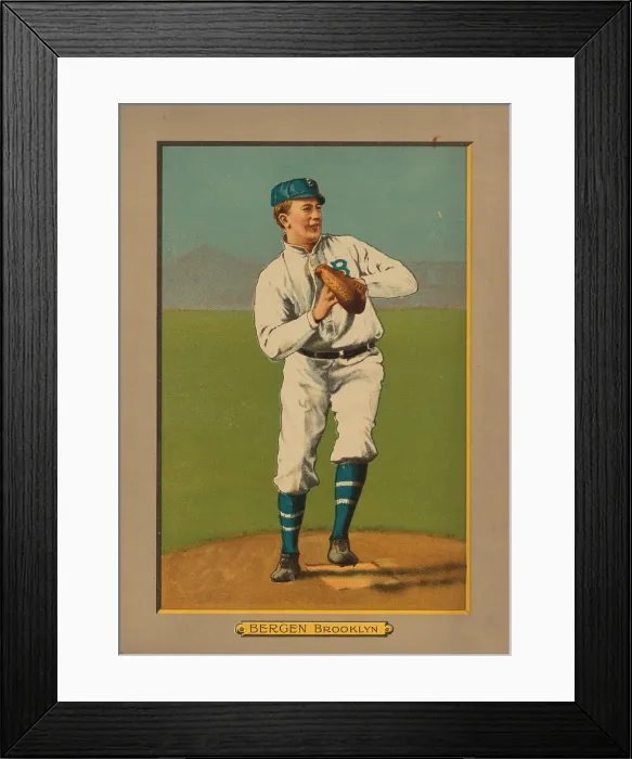 Framed Print : Baseball Card Titled Bergen - Brooklyn Framed Print : Baseball Card Titled Bergen - Brooklyn