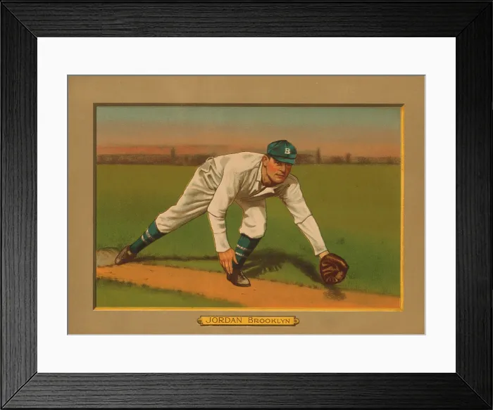 Framed Print : Baseball Card Titled Jordan - Brooklyn Framed Print : Baseball Card Titled Jordan - Brooklyn