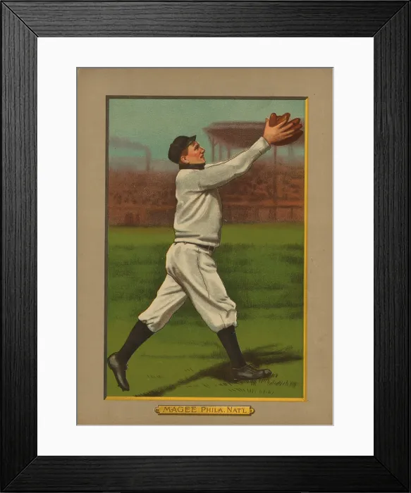 Framed Print : Baseball Card Titled Magee - Phila. Nat'l Framed Print : Baseball Card Titled Magee - Phila. Nat'l