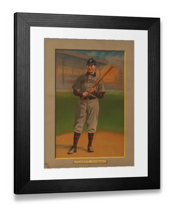 Framed Print : Baseball Card Titled Clarke - Pittsburg Framed Print : Baseball Card Titled Clarke - Pittsburg