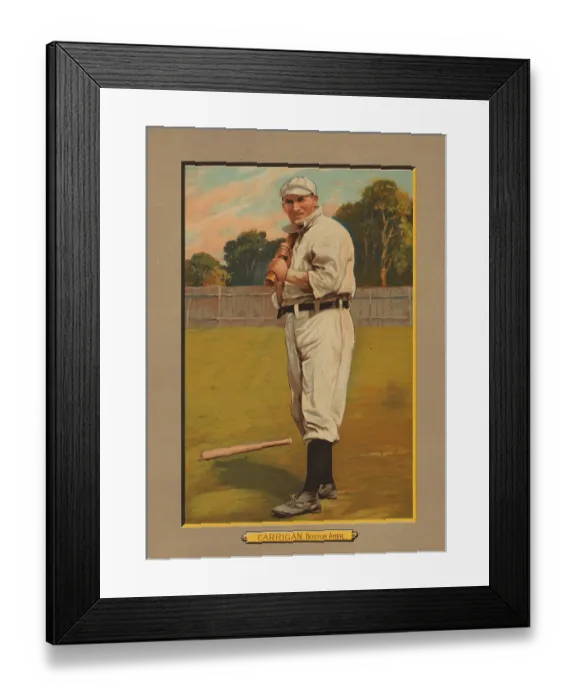 Framed Print : Baseball Card Titled Carrigan - Boston Amer Framed Print : Baseball Card Titled Carrigan - Boston Amer