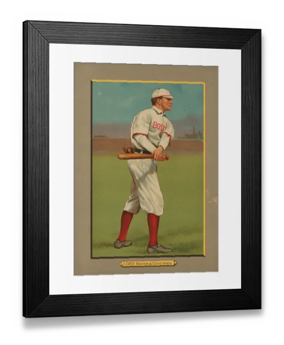Framed Print : Baseball Card Titled Lord - Boston & Ch'go Amer Framed Print : Baseball Card Titled Lord - Boston & Ch'go Amer