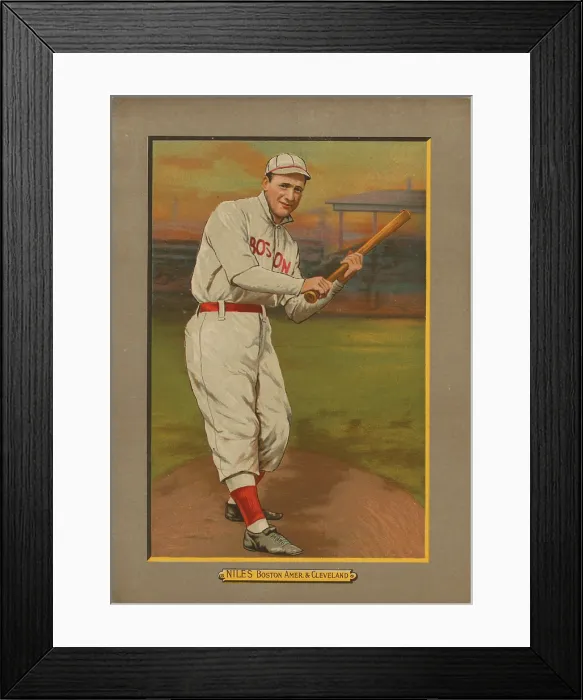 Framed Print : Baseball Card Titled Niles - Boston Amer. & Cleveland