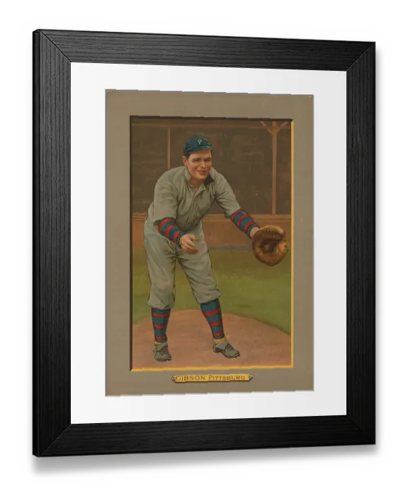 Framed Print : Baseball Card Titled Gibson - Pittsburg