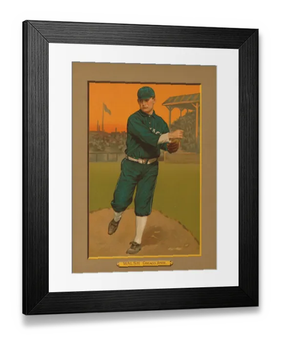 Framed Print : Baseball Card Titled Walsh - Chicago Amer
