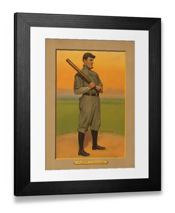 Framed Print : Baseball Card Titled Lajoie - Cleveland Framed Print : Baseball Card Titled Lajoie - Cleveland