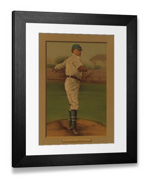 Framed Print : Baseball Card Titled Rucker - Brooklyn Framed Print : Baseball Card Titled Rucker - Brooklyn