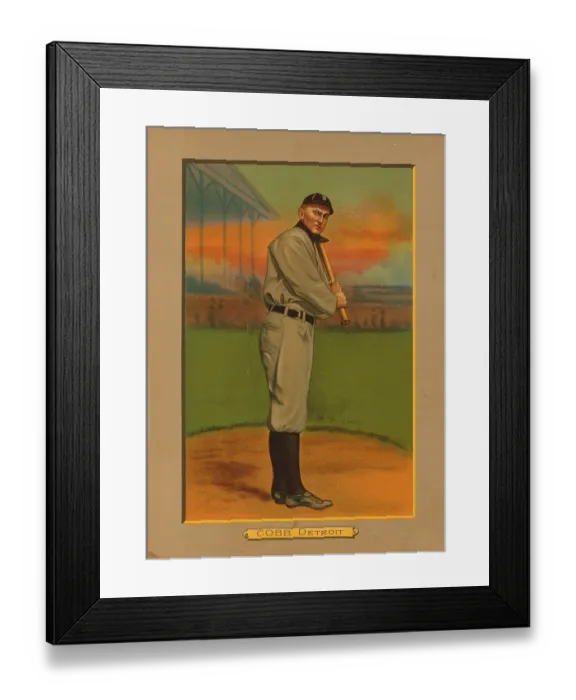 Framed Print : Baseball Card Titled Cobb - Detroit Framed Print : Baseball Card Titled Cobb - Detroit