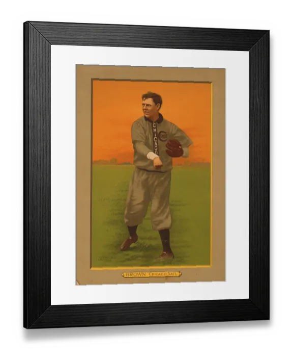 Framed Print : Baseball Card Titled Brown - Chicago Nat'l Framed Print : Baseball Card Titled Brown - Chicago Nat'l