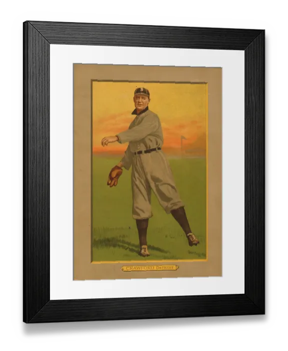 Framed Print : Baseball Card Titled Crawford - Detroit
