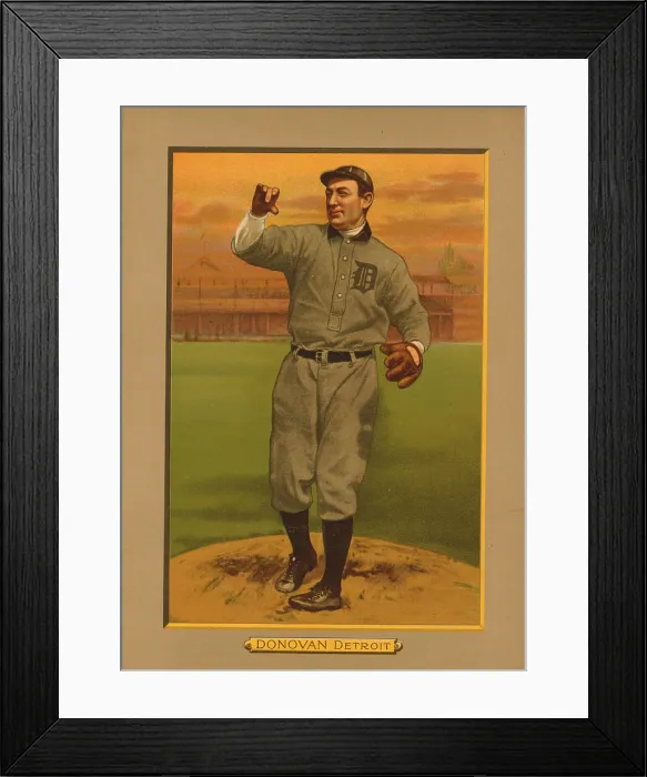 Framed Print : Baseball Card Titled Donovan - Detroit Framed Print : Baseball Card Titled Donovan - Detroit