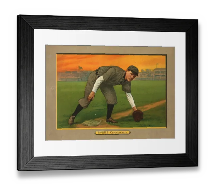 Framed Print : Baseball Card Titled Evers - Chicago Nat'l Framed Print : Baseball Card Titled Evers - Chicago Nat'l