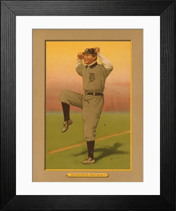 Framed Print : Baseball Card Titled Jennings - Detroit Framed Print : Baseball Card Titled Jennings - Detroit