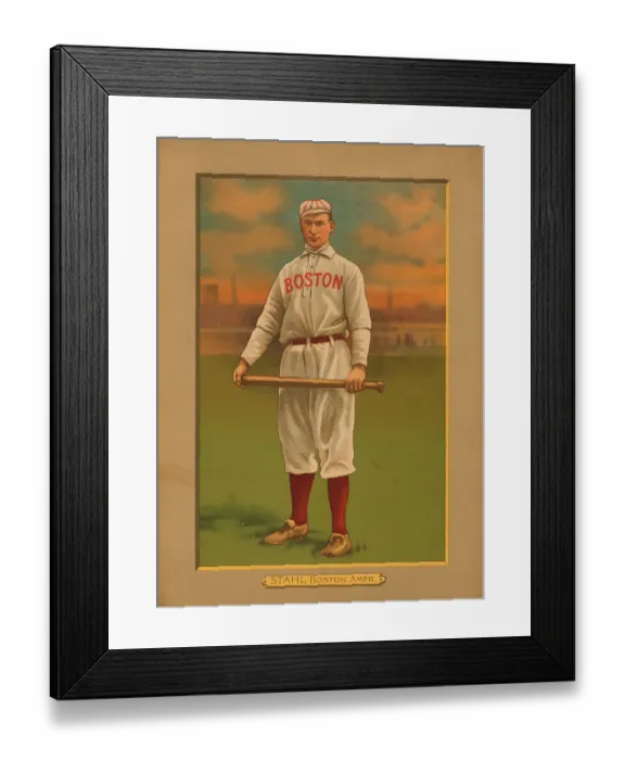 Framed Print : Baseball Card Titled Stahl - Boston Amer Framed Print : Baseball Card Titled Stahl - Boston Amer