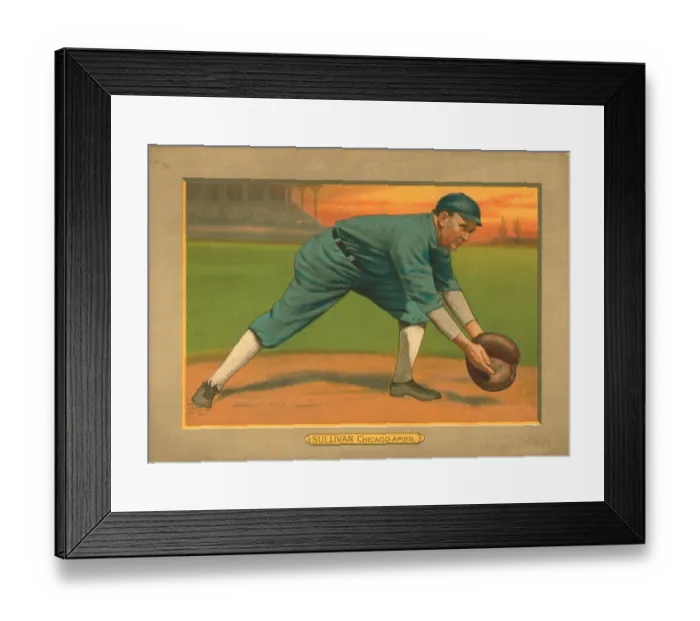 Framed Print : Baseball Card Titled Sullivan - Chicago Amer Framed Print : Baseball Card Titled Sullivan - Chicago Amer