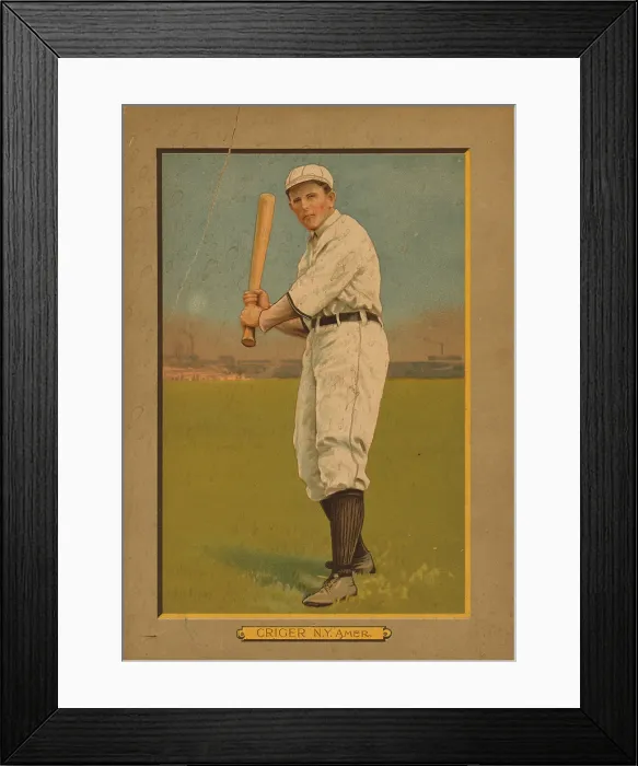 Framed Print : Baseball Card Titled Criger - NY Amer Framed Print : Baseball Card Titled Criger - NY Amer