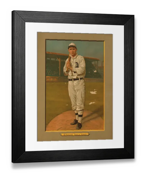 Framed Print : Baseball Card Titled Baker - Phila. Amer Framed Print : Baseball Card Titled Baker - Phila. Amer